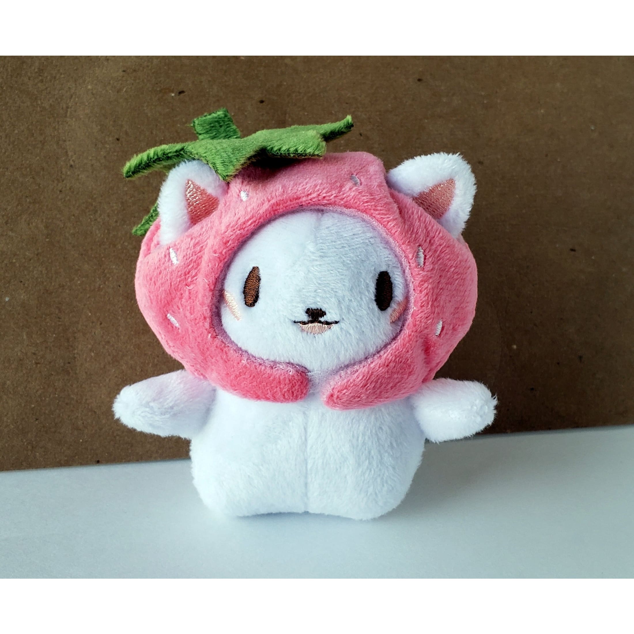 Professional Custom Simulation Animal Plush Toy Small with Strawberry fashion Hat