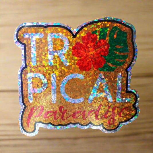 Tropical Paradise Holographic Sticker from Confetti Kitty, Only 2