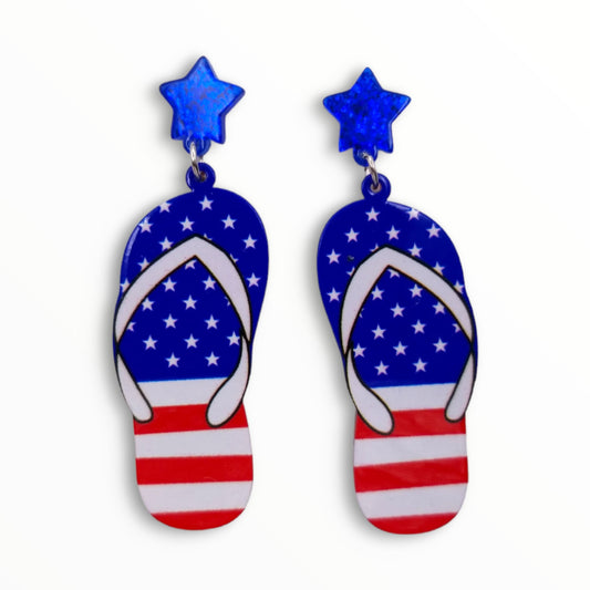 USA Flag Sandal Earrings from Confetti Kitty, Only 8