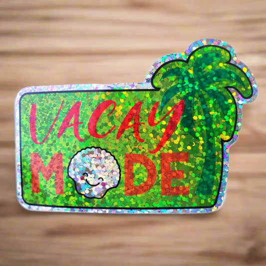 Vacay Mode Holographic Sticker from Confetti Kitty, Only 2