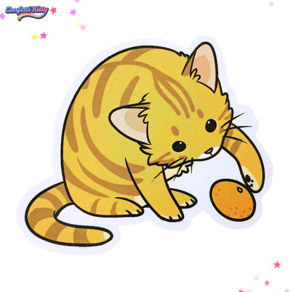 Orange Tabby Waterproof Sticker | Citrus Cat from Confetti Kitty, Only 1.00