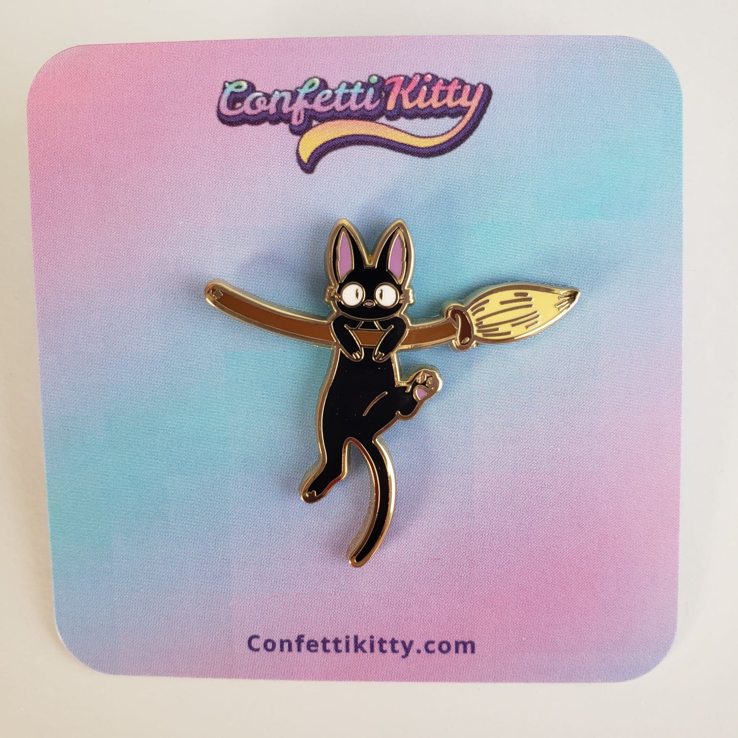 Kiki's Delivery Service Jiji Broomstick Hard Enamel Pin from Confetti Kitty, Only 7.99