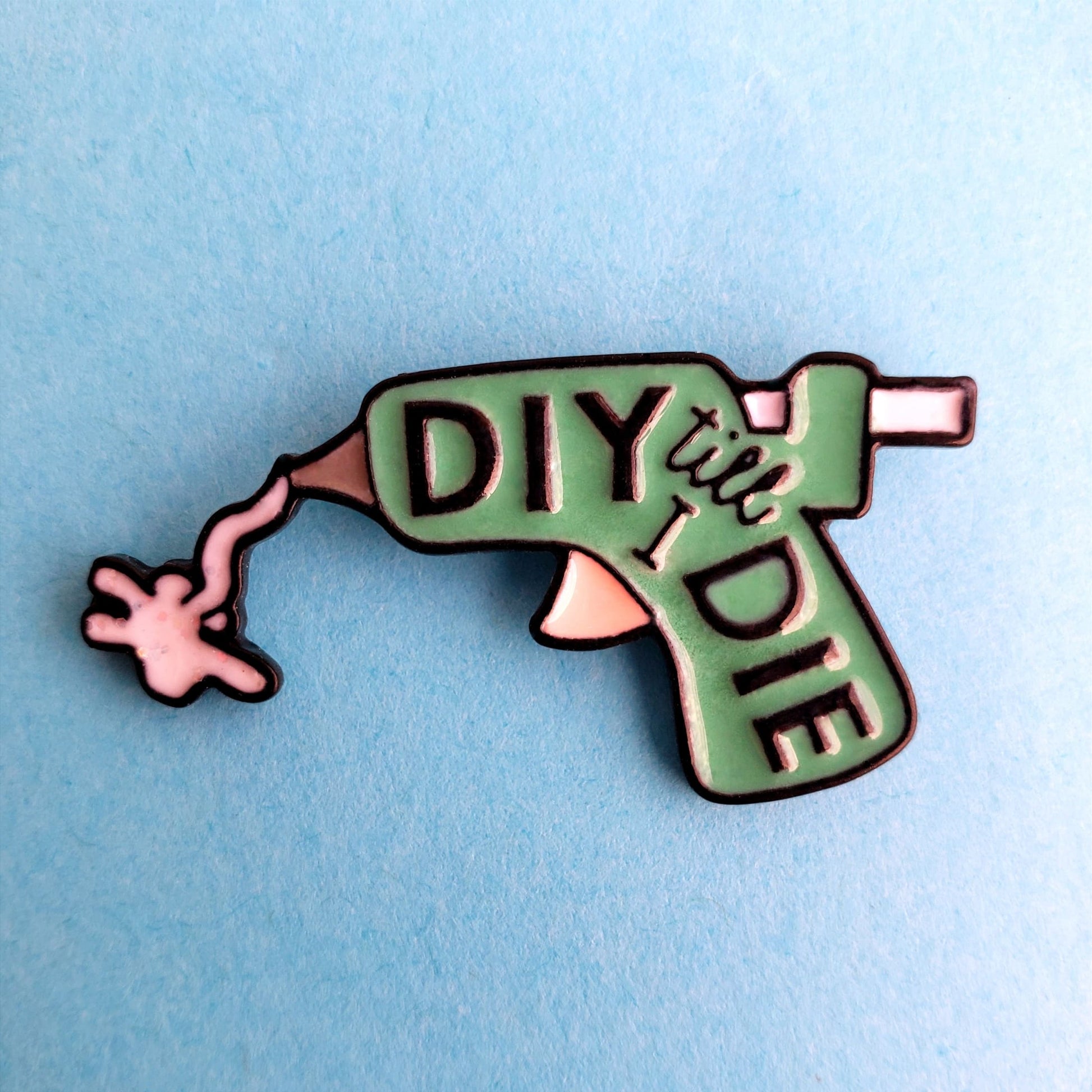 DIY Till I Die Glue Gun Enamel Pin from Confetti Kitty, Only 7.99