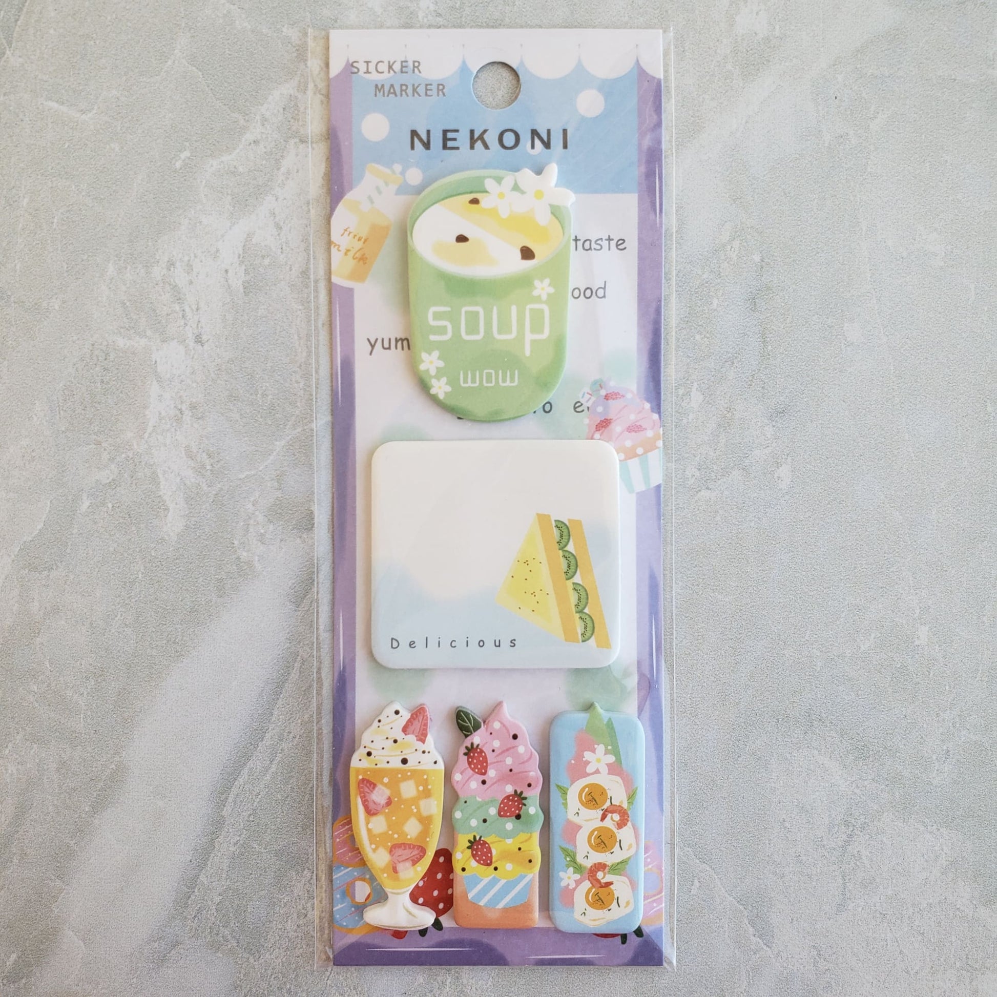 Nekoni Soup & Sweets Sticky Note Set from Confetti Kitty, Only 4.99