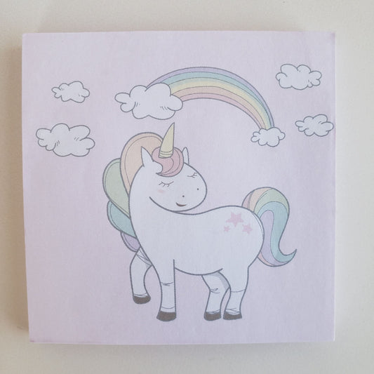 Pastel Rainbow Unicorn Sticky Note Pad from Confetti Kitty, Only 2.99