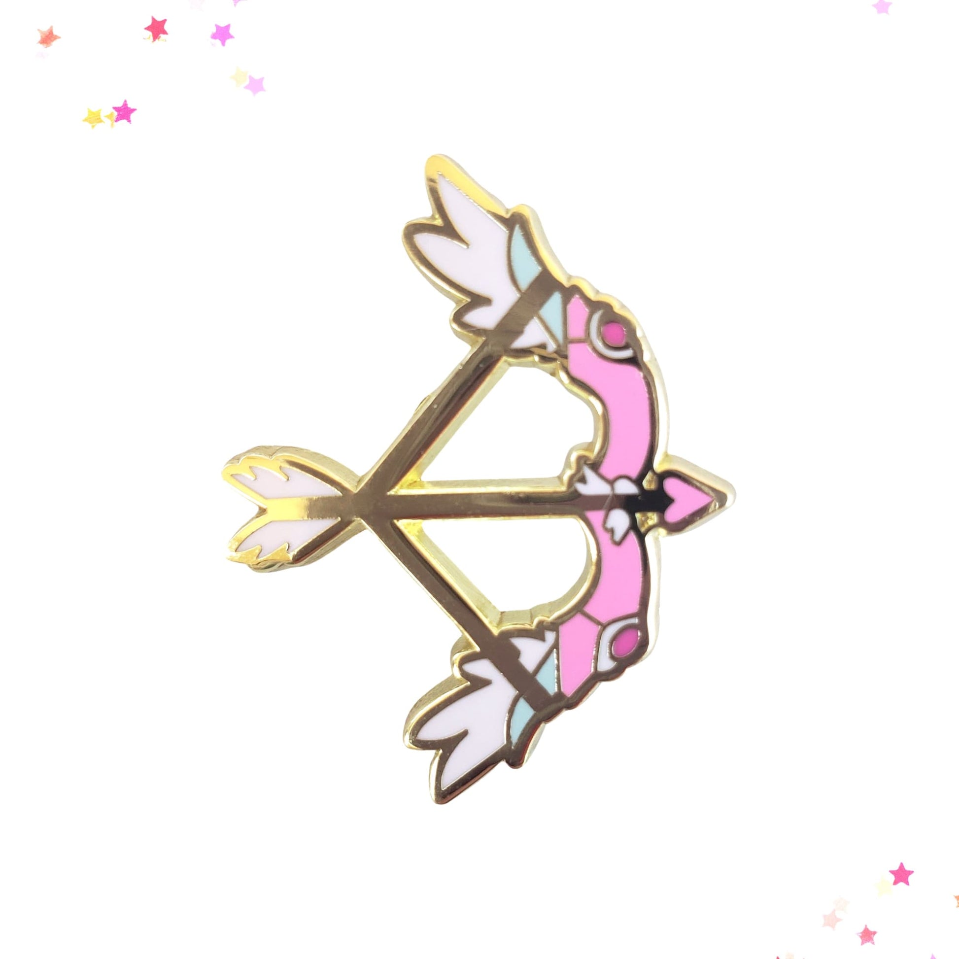 Feathered Bow & Arrow Hard Enamel Pin from Confetti Kitty, Only 7.99