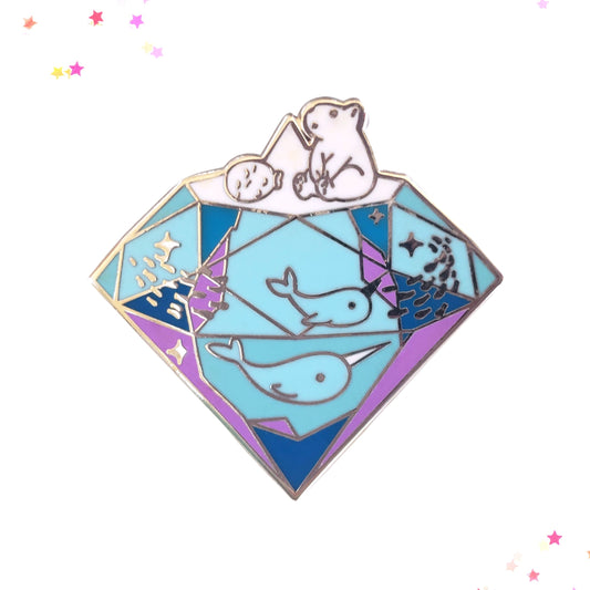 Blue Jewel Arctic Life Hard Enamel Pin from Confetti Kitty, Only 7.99