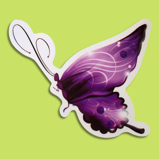 Purple Whimsy Butterfly Waterproof Sticker from Confetti Kitty, Only 1.00