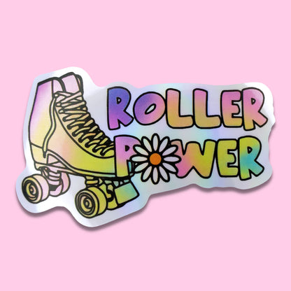 Roller Power Skate Waterproof Holographic Sticker from Confetti Kitty, Only 1.0