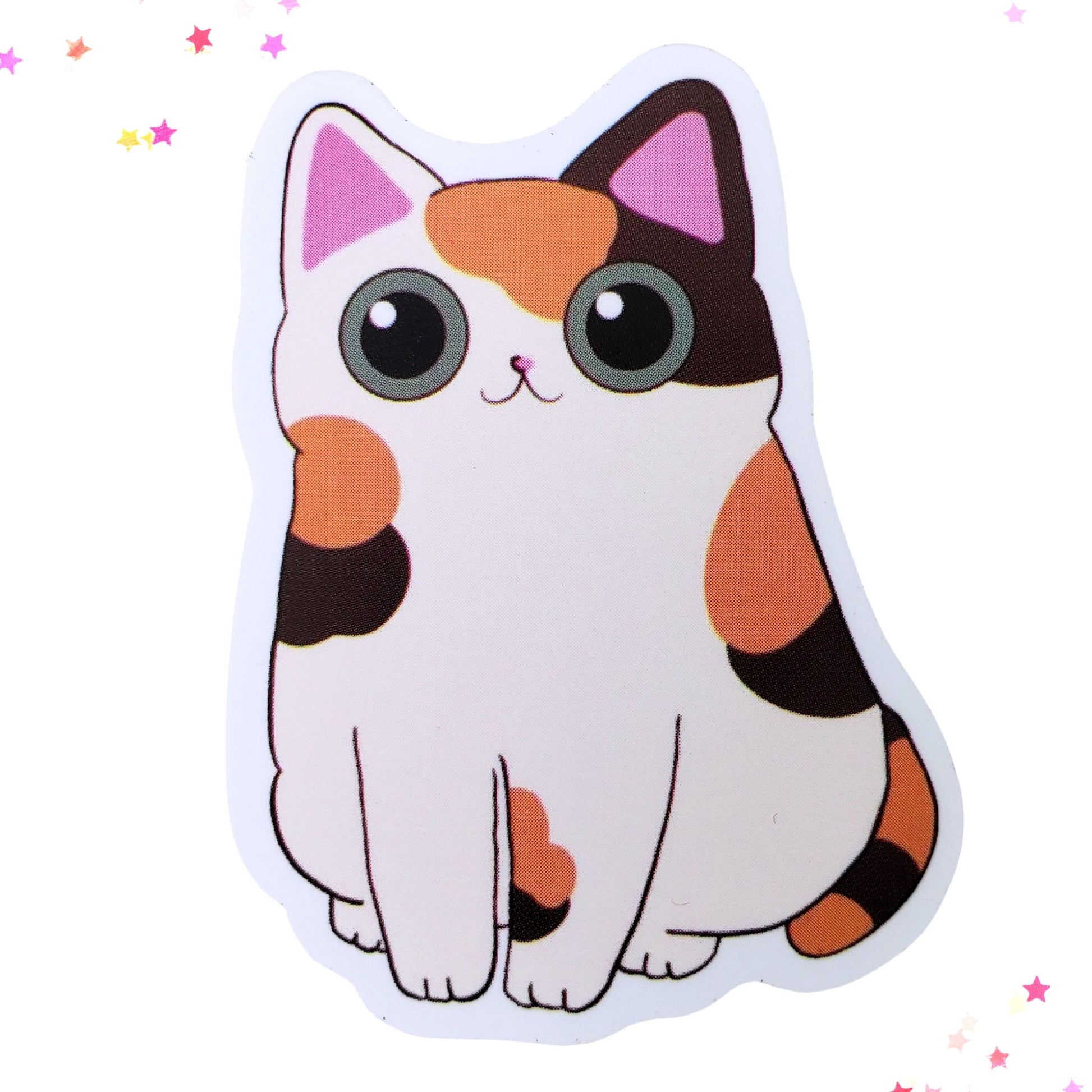 Big Eye Calico Waterproof Sticker | What Catnip from Confetti Kitty, Only 1.00