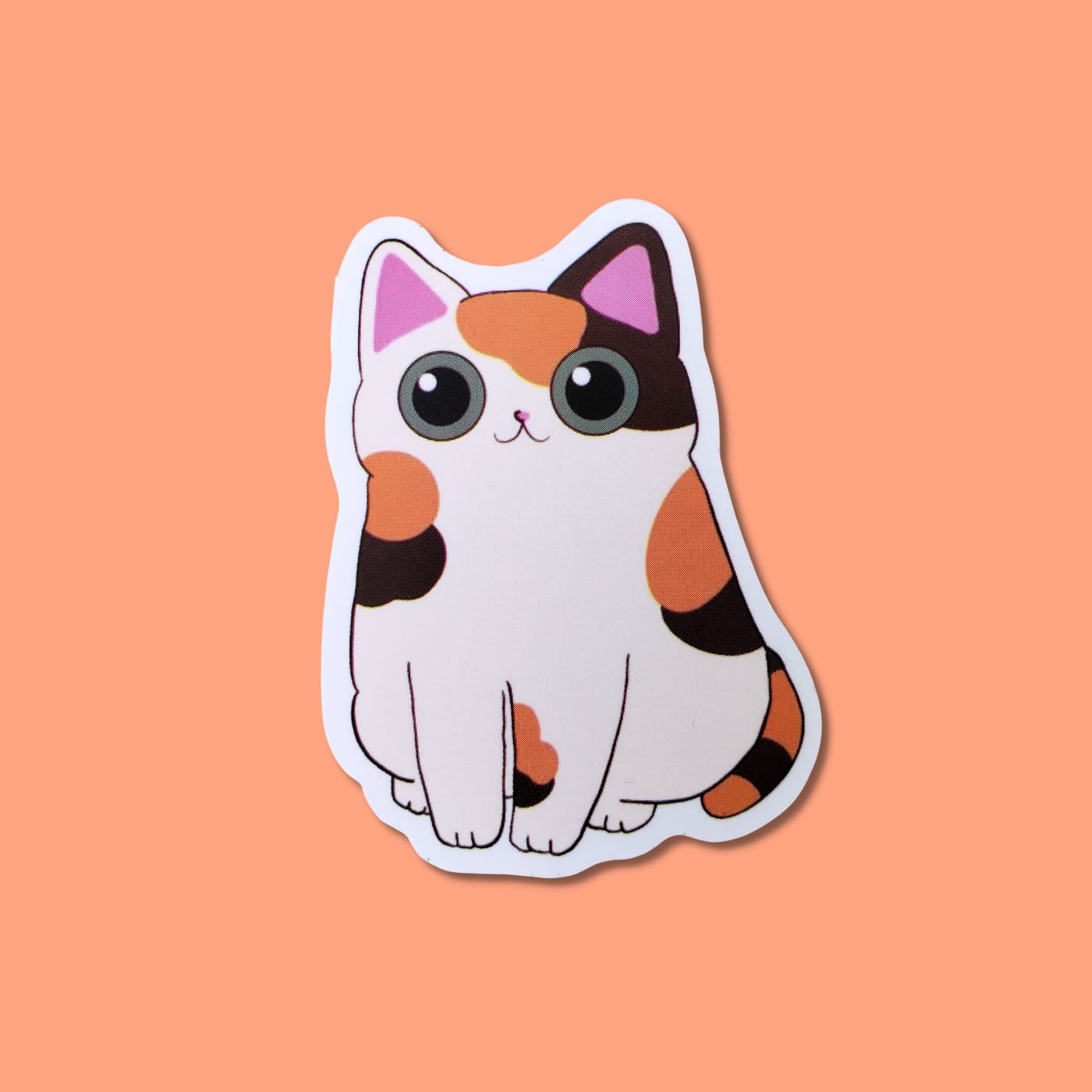 Big Eye Calico Waterproof Sticker | What Catnip from Confetti Kitty, Only 1.00