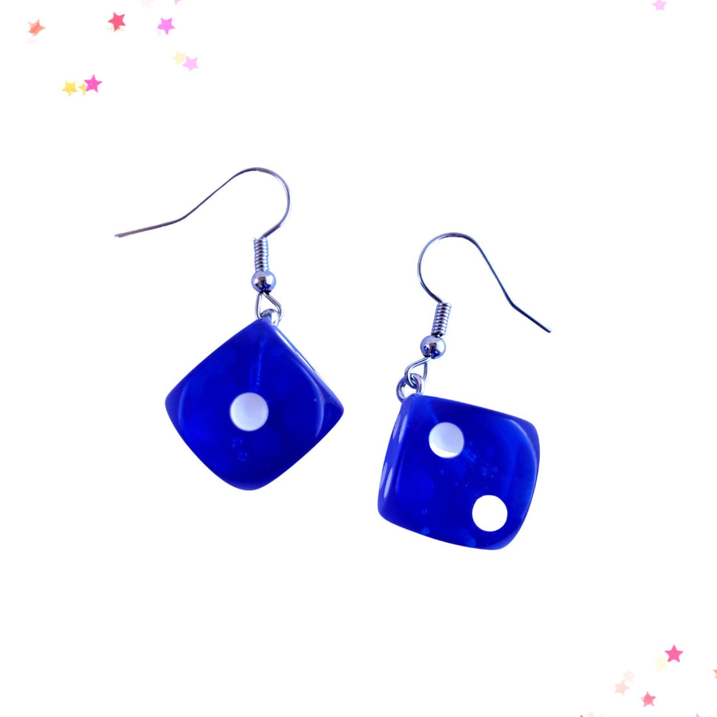Blue Dice Dangle Earrings from Confetti Kitty, Only 4.99