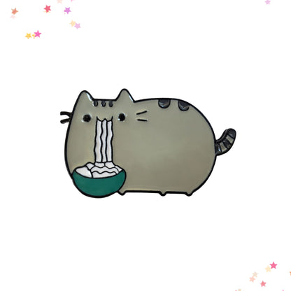 Nom Nom Noodles Grey Tabby Cat Enamel Pin from Confetti Kitty, Only 7.99