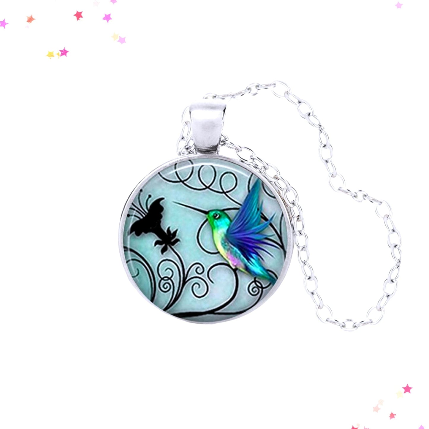 Blue Hummingbird Pendant Necklace from Confetti Kitty, Only 12.99