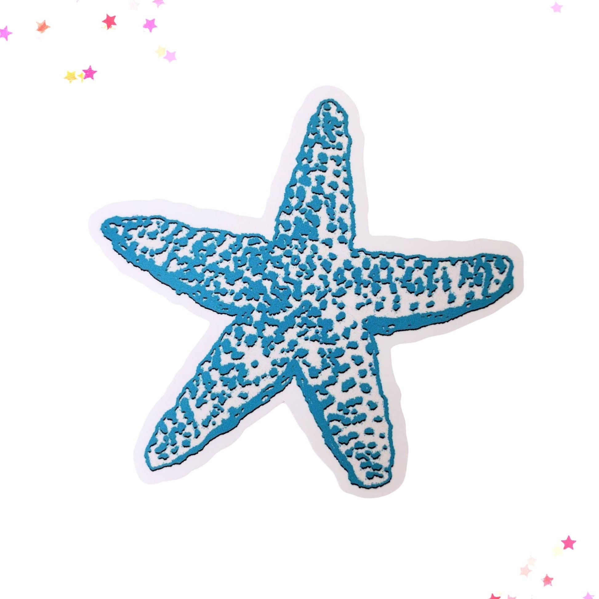 Blue Starfish Waterproof Sticker from Confetti Kitty, Only 1.00