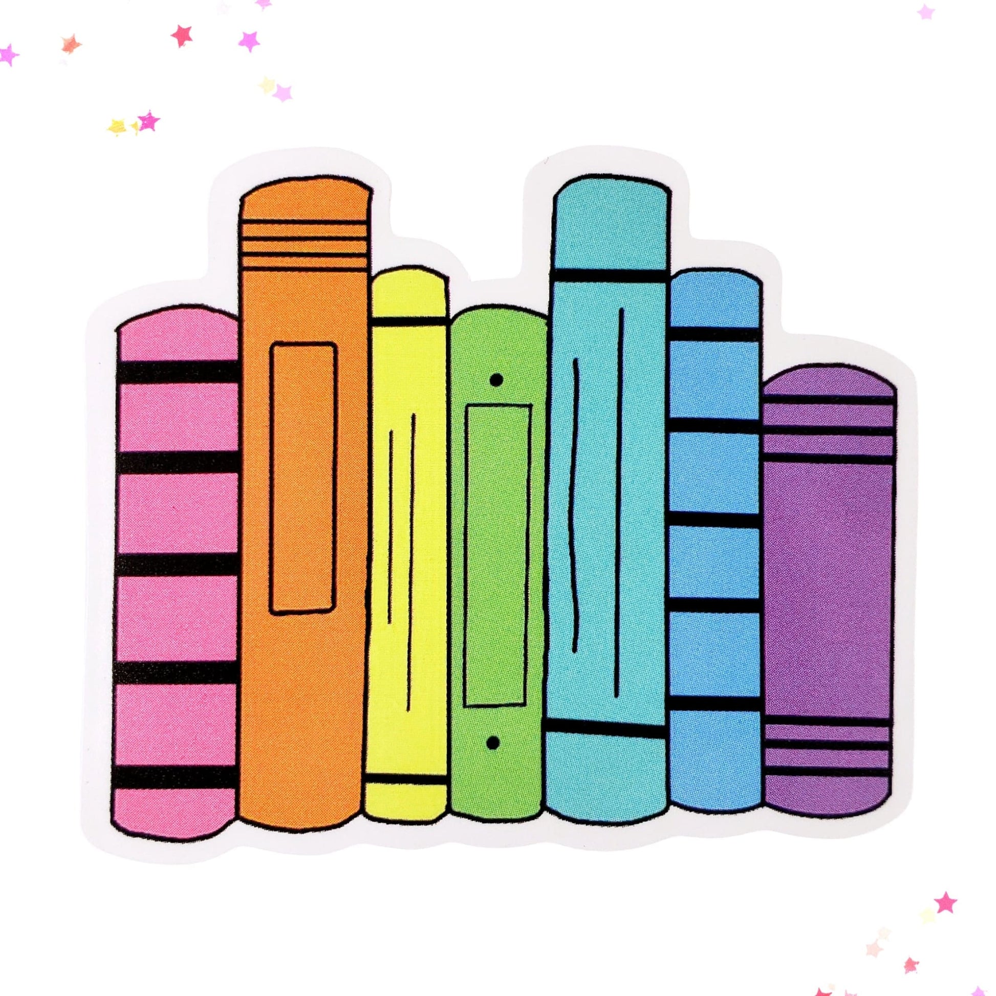 Books in Color Waterproof Sticker from Confetti Kitty, Only 1.00