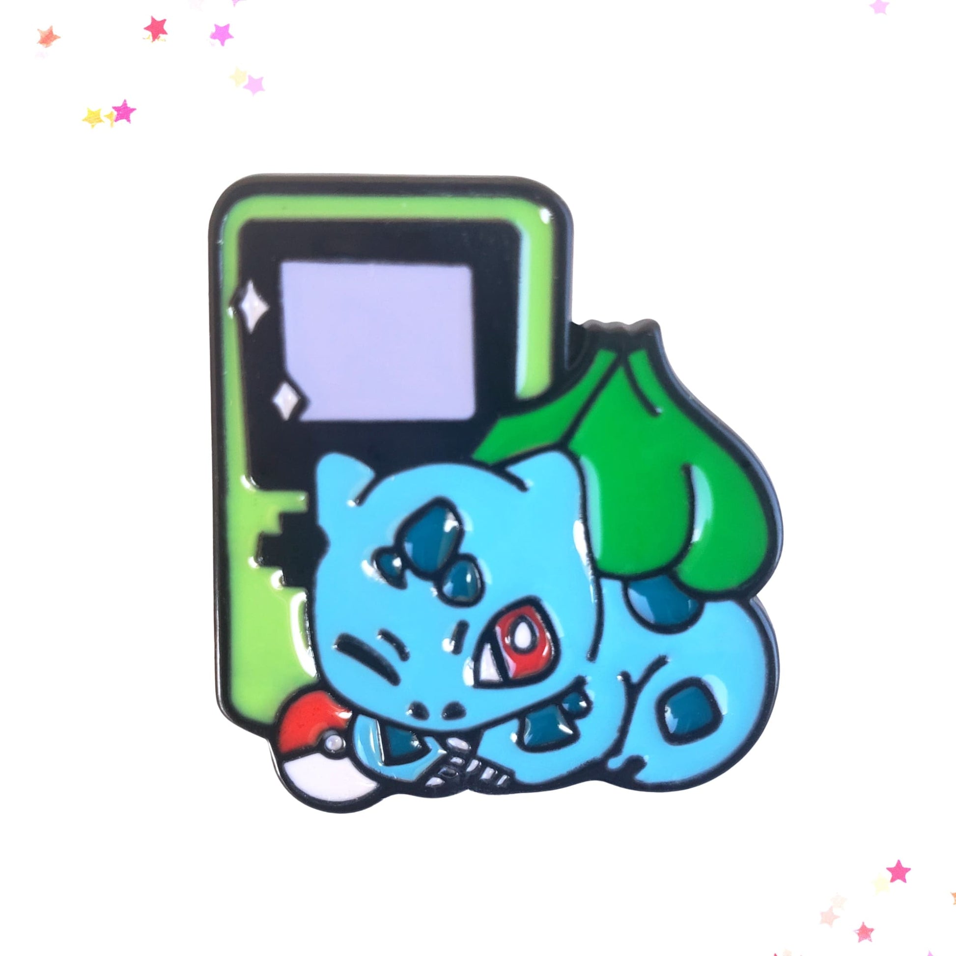 Bulbasaur Pokeball Green Gameboy Enamel Pin from Confetti Kitty, Only 7.99