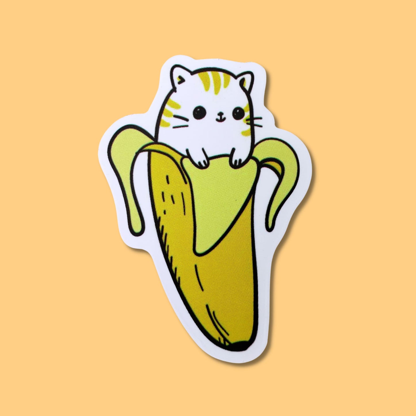 Cat in Banana Waterproof Sticker | Ba Na Na Cat from Confetti Kitty, Only 1.00