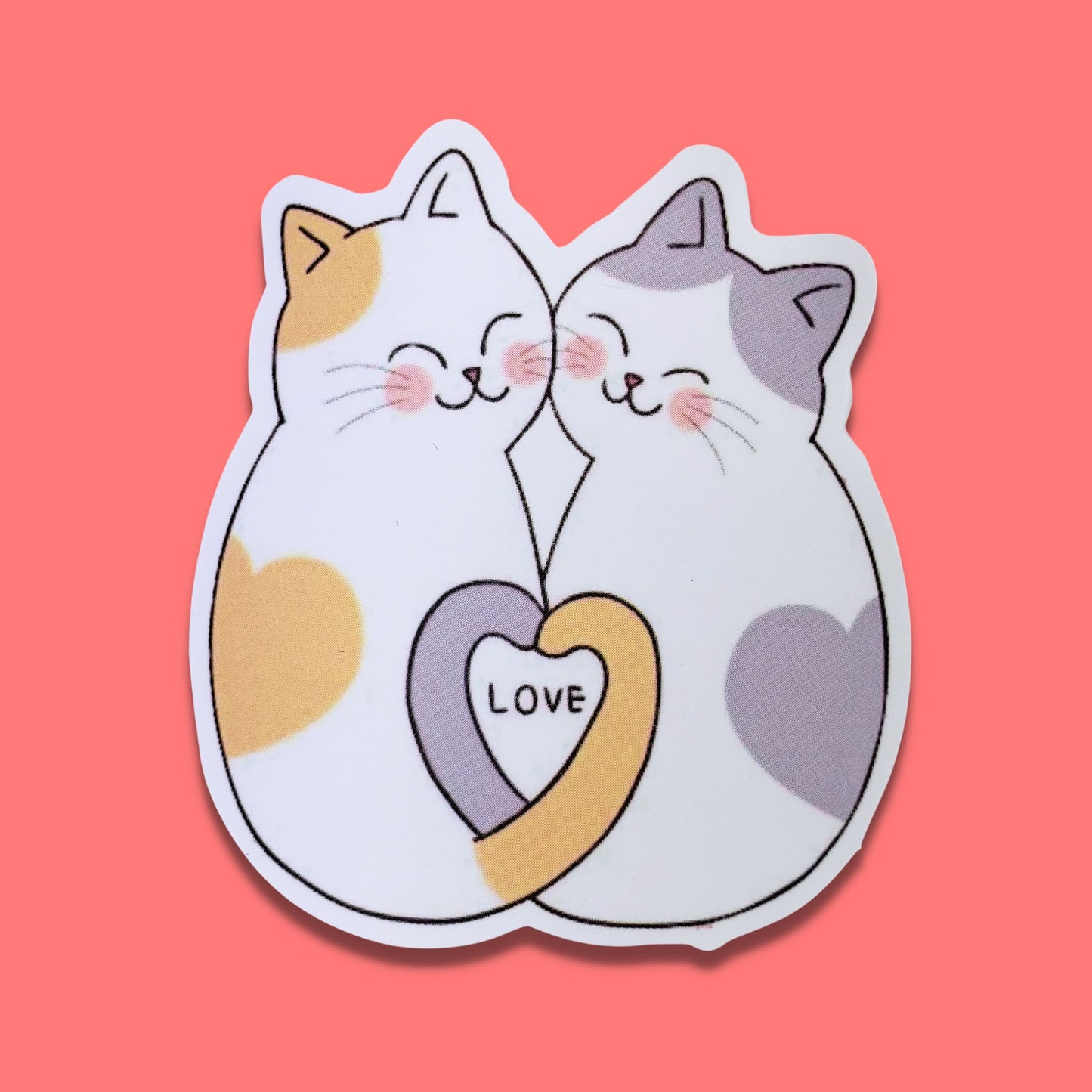Cats in Love Waterproof Sticker from Confetti Kitty, Only 1.00