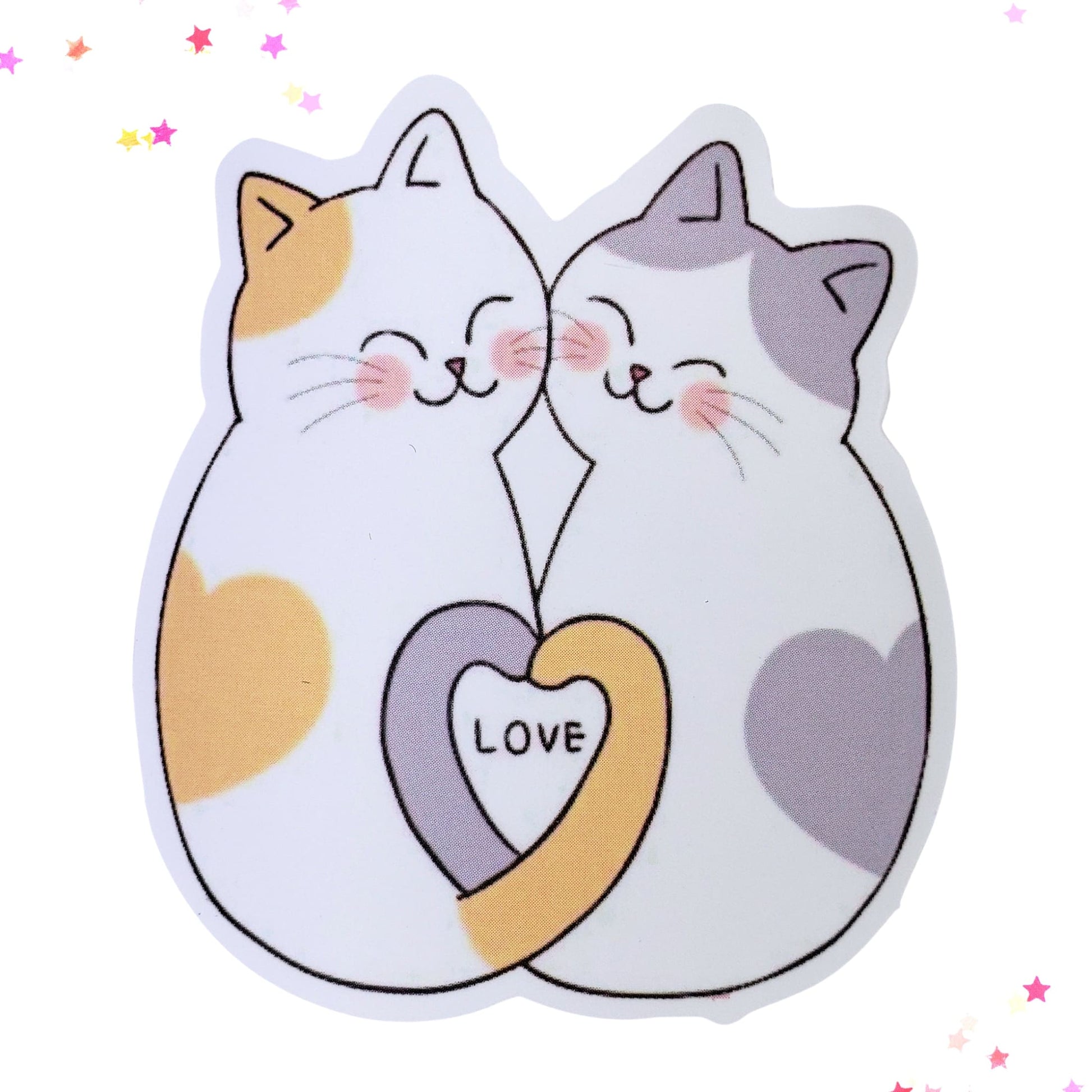 Cats in Love Waterproof Sticker from Confetti Kitty, Only 1.00