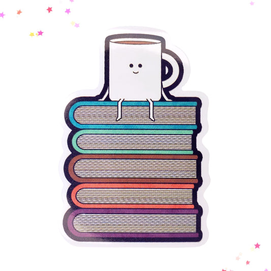 Coffee & Books Waterproof Sticker from Confetti Kitty, Only 1.00