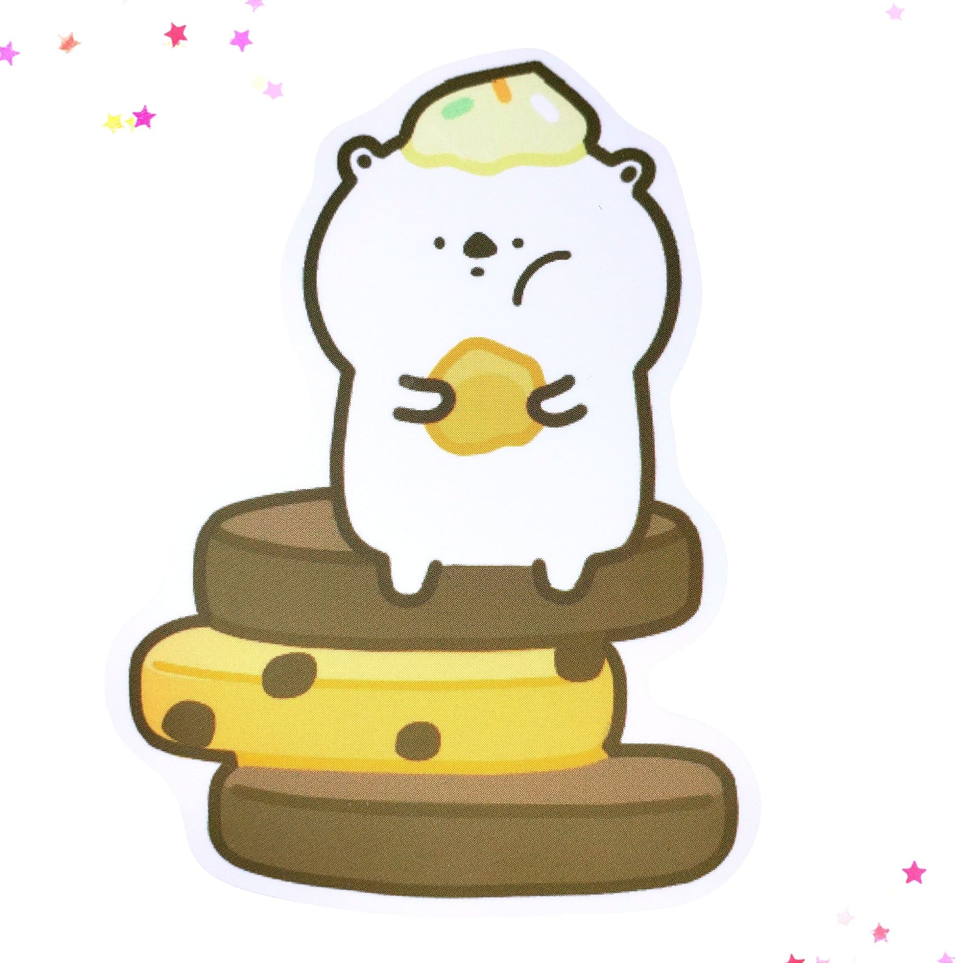 Cookie Stack Bear Waterproof Sticker from Confetti Kitty, Only 1.00