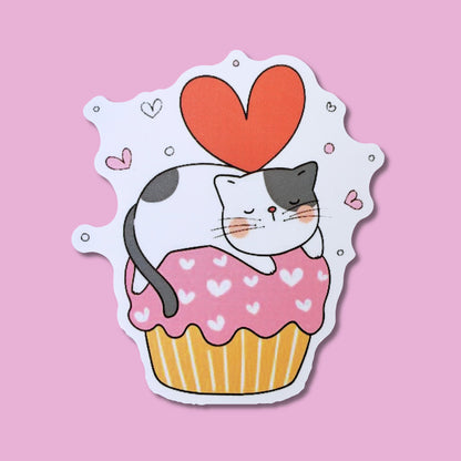 Cupcake Cat Waterproof Sticker from Confetti Kitty, Only 1.00