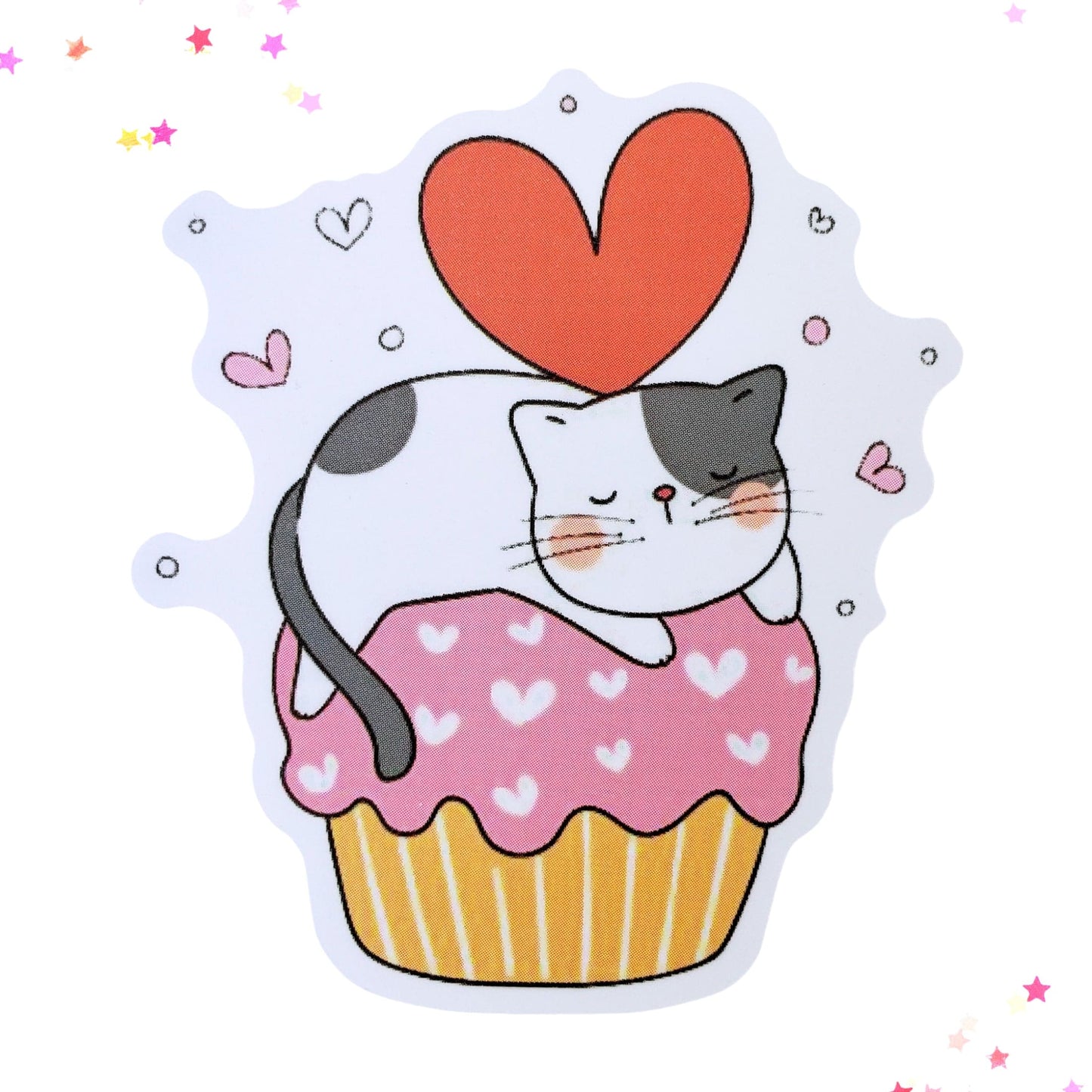 Cupcake Cat Waterproof Sticker from Confetti Kitty, Only 1.00