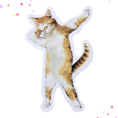 Dabbin' Tabby Waterproof Sticker from Confetti Kitty, Only 1.00
