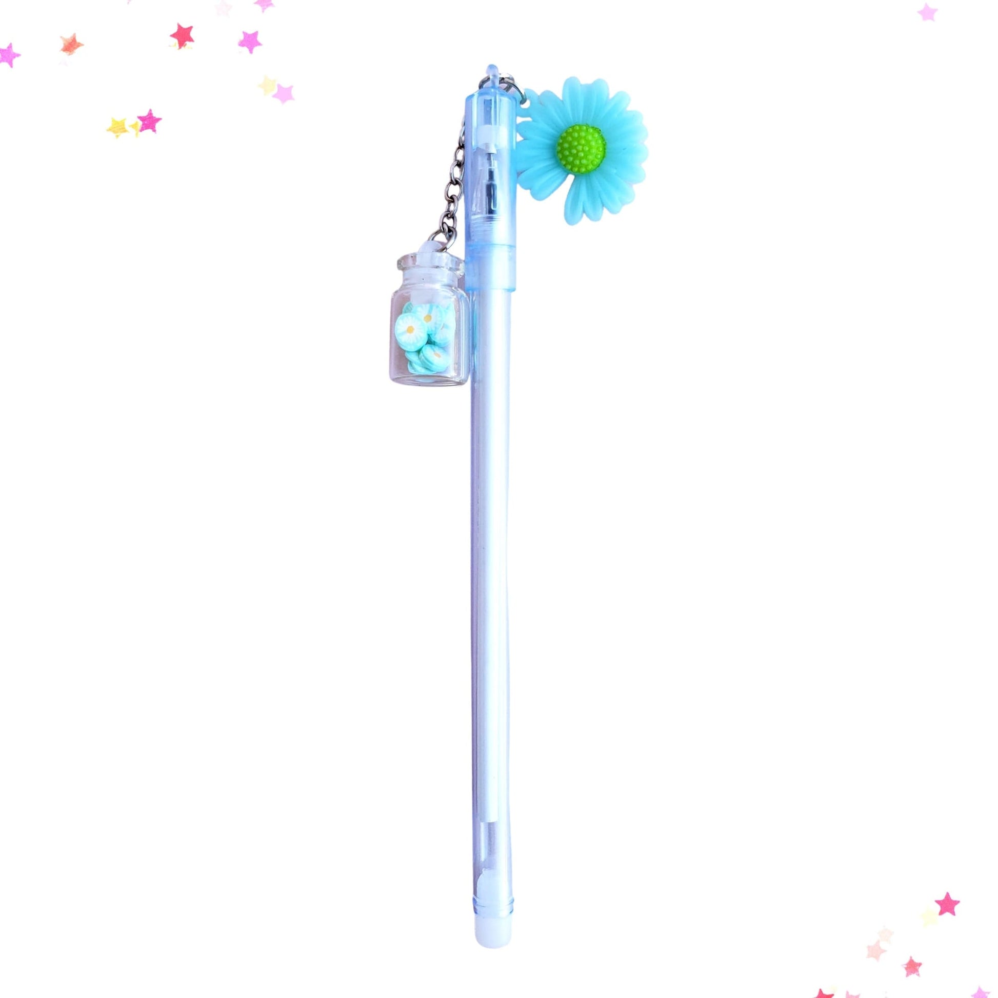 Daisy with Bottle Charm Gel Pen in Blue from Confetti Kitty, Only 2.99
