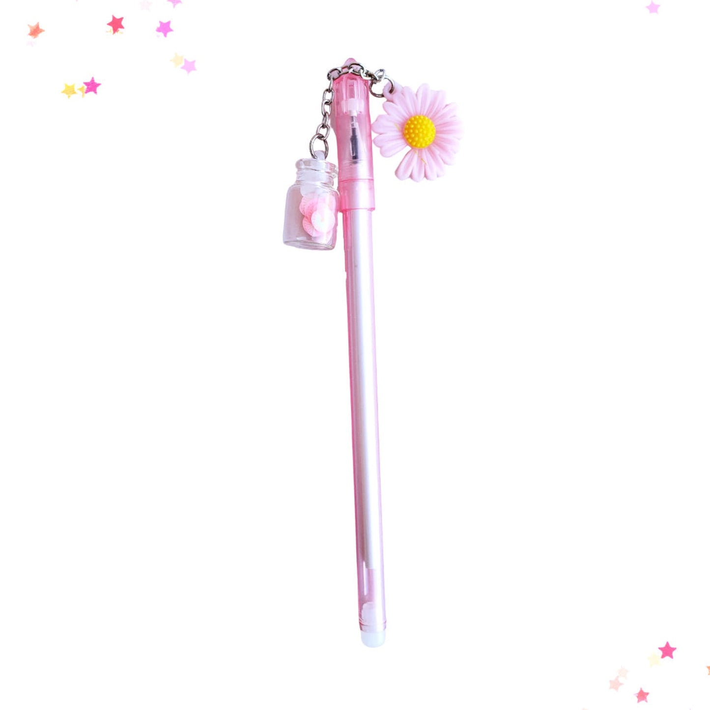 Daisy with Bottle Charm Gel Pen in Pink from Confetti Kitty, Only 2.99