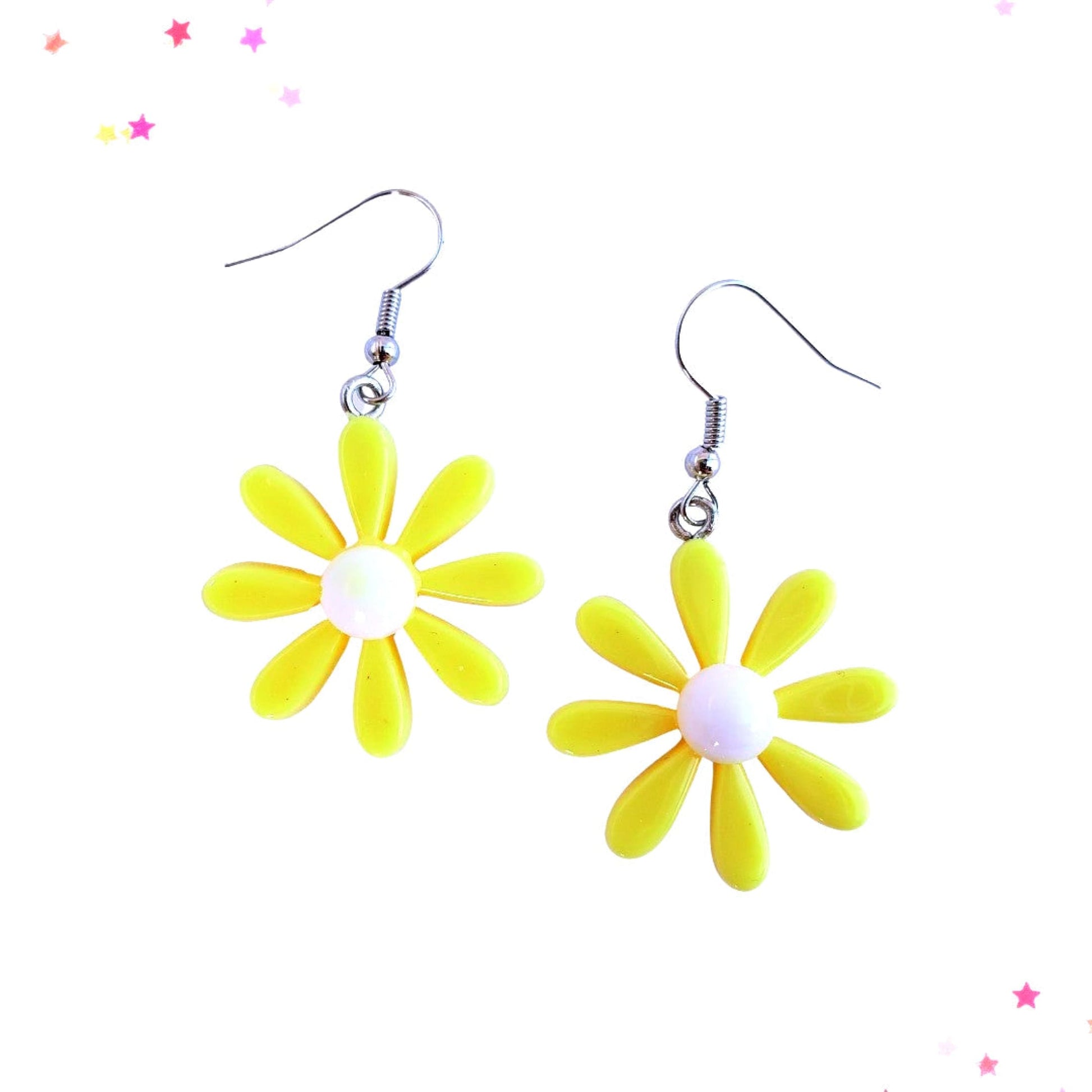 Daisy Drop Earrings in Pale Yellow from Confetti Kitty, Only 2.99