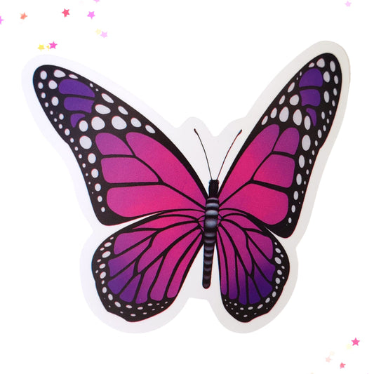 Deep Pink Violet Butterfly Waterproof Sticker from Confetti Kitty, Only 1.00