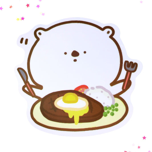 Dinner with Bear Waterproof Sticker from Confetti Kitty, Only 1.00