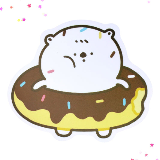 Donut Floatie Bear Waterproof Sticker from Confetti Kitty, Only 1.00