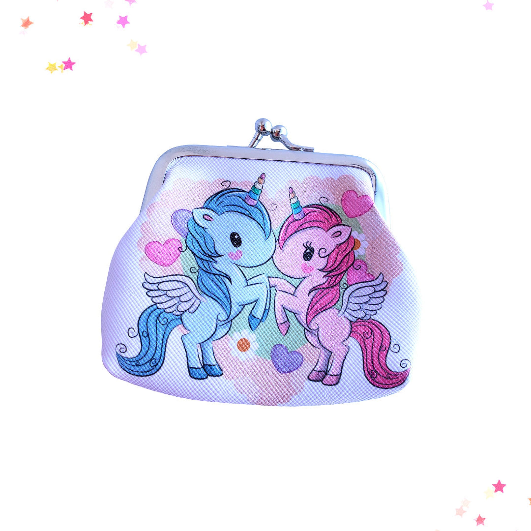 Love Struck Unicorns Kiss Lock Coin Purse - Confetti Kitty