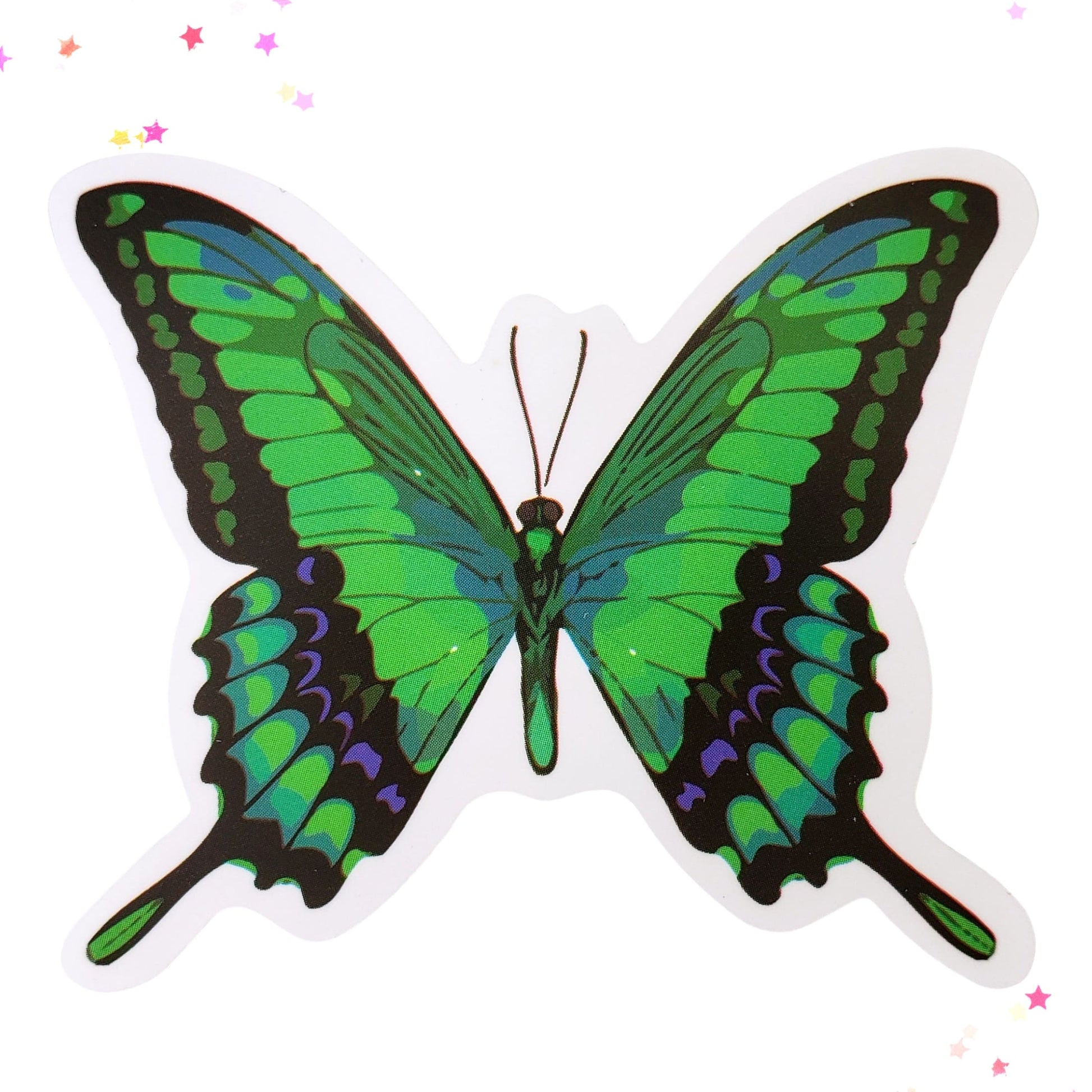 Emerald Swallowtail Butterfly Waterproof Sticker from Confetti Kitty, Only 1.00