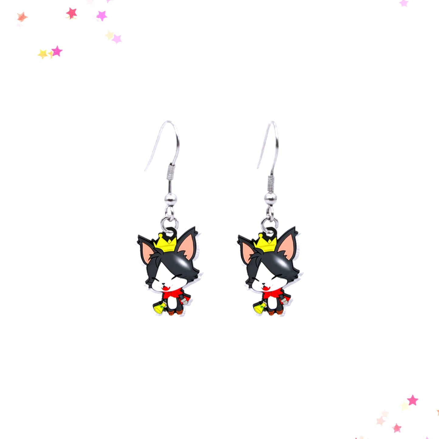 Final Fantasy Cait Sith Acrylic Earrings from Confetti Kitty, Only 7.99