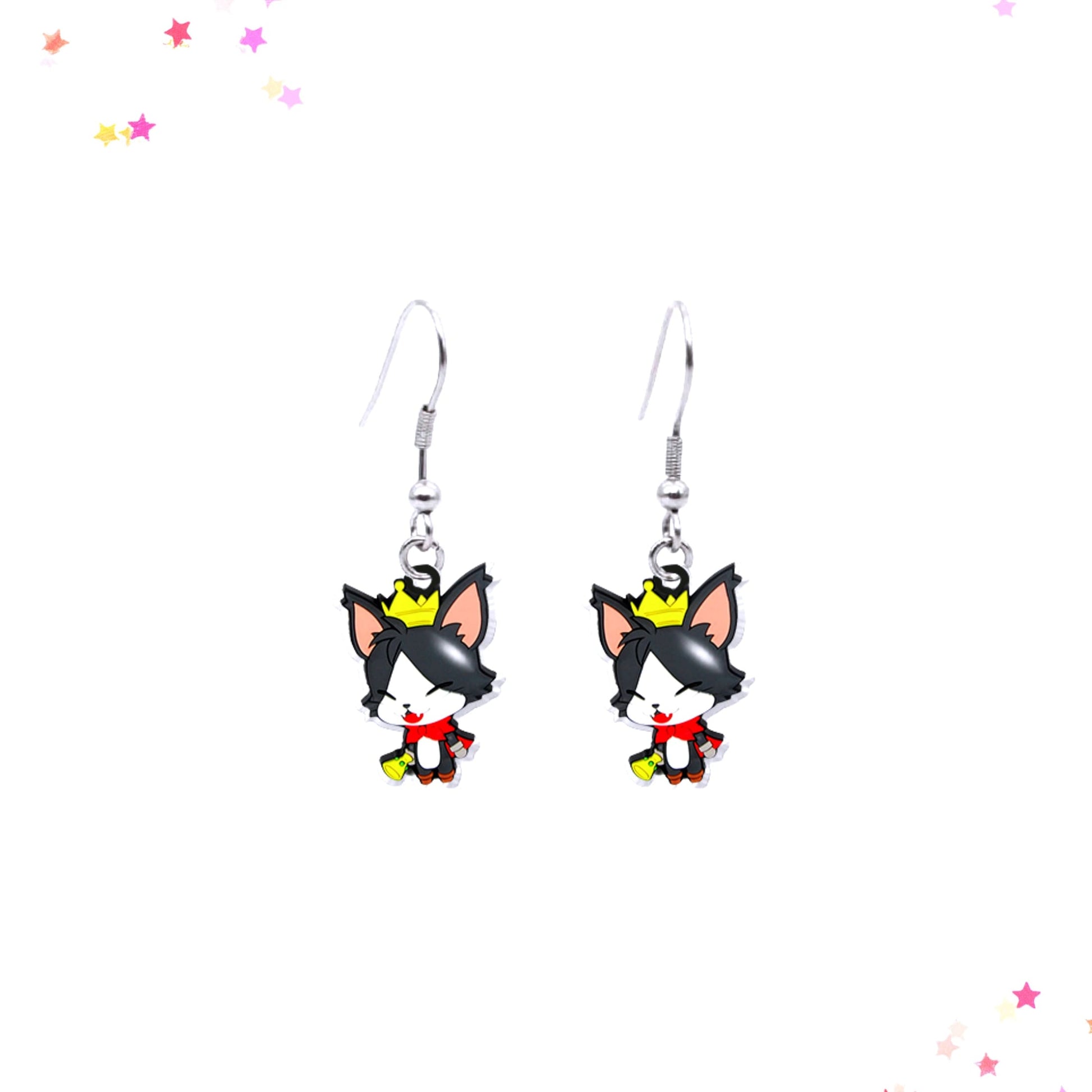 Final Fantasy Cait Sith Acrylic Earrings from Confetti Kitty, Only 7.99