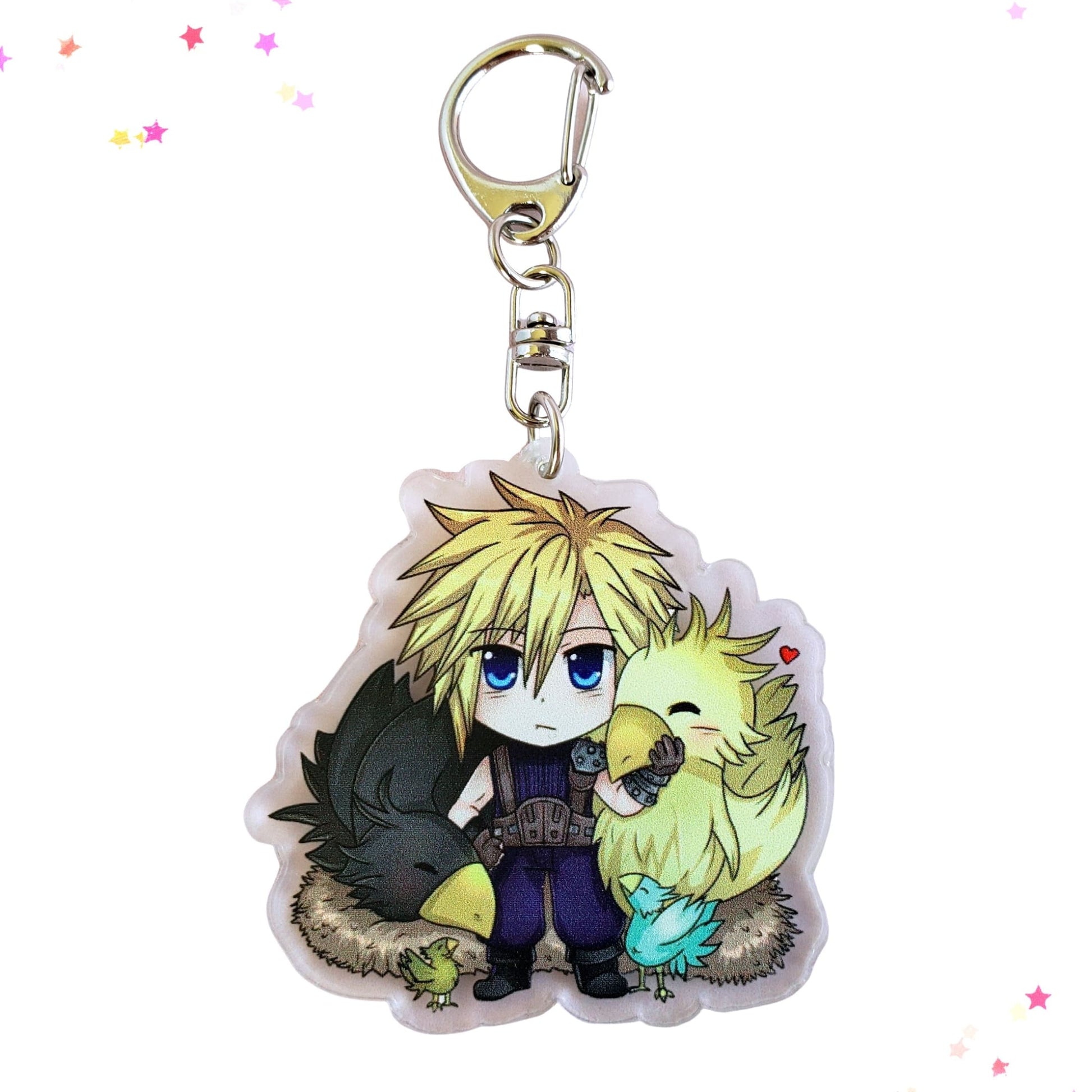 Final Fantasy Cloud & Chocobo Acrylic Keychain from Confetti Kitty, Only 9.99