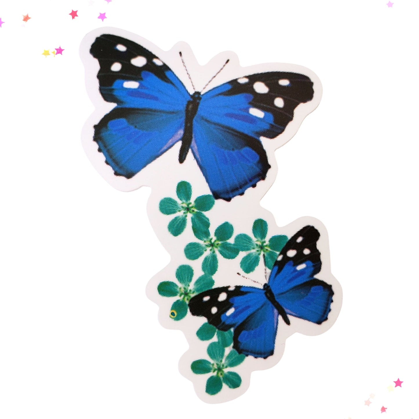 In Flight Blue Butterfly Waterproof Sticker from Confetti Kitty, Only 1.00