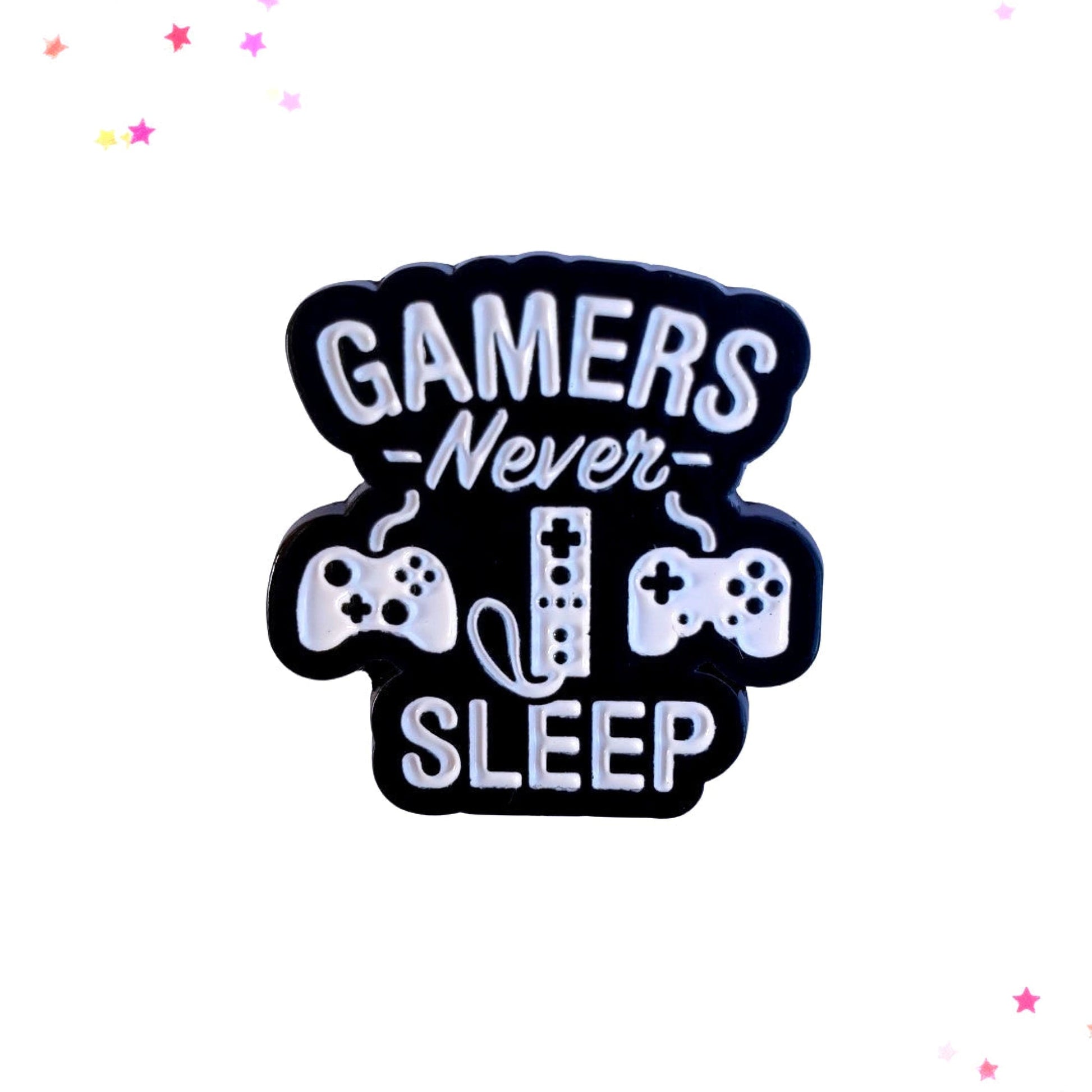Gamers Never Sleep Enamel Pin from Confetti Kitty, Only 7.99