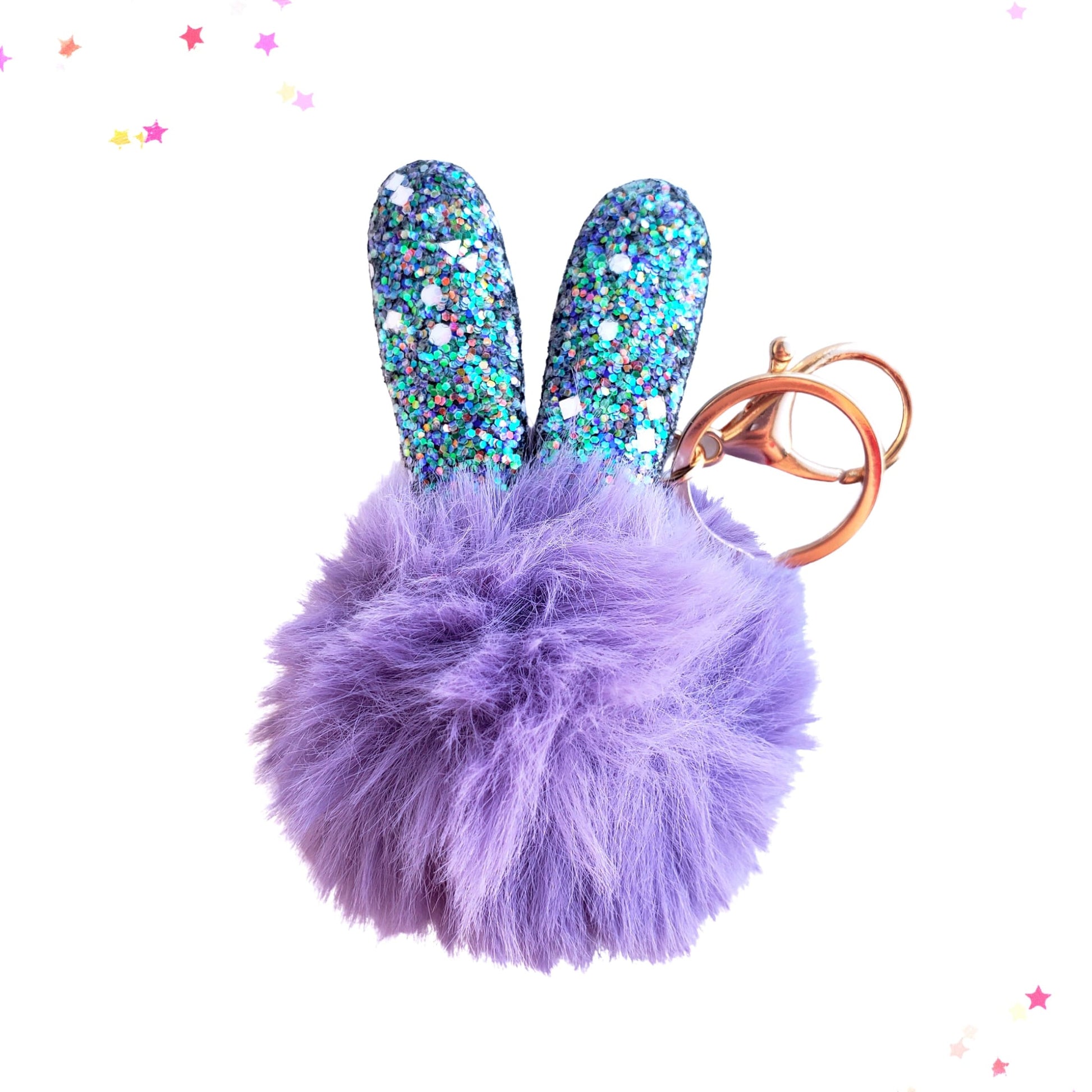 Sparkly Bunny Ear Keychain Bag Charm from Confetti Kitty, Only 4.99