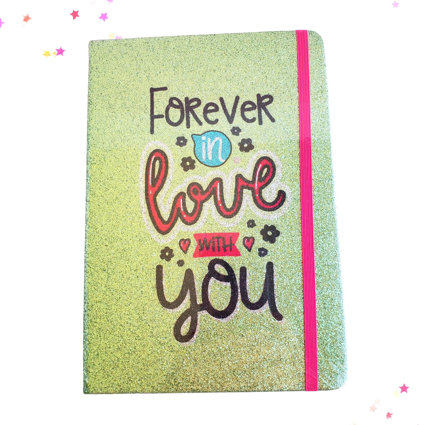 Glittery Forever in Love With You Hardcover Notebook from Confetti Kitty, Only 9.99