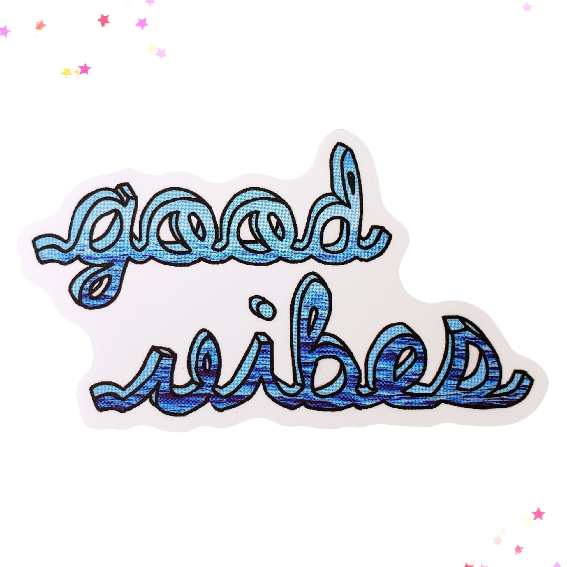 Good Vibes Waves Waterproof Sticker from Confetti Kitty, Only 1.00