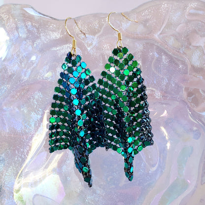 Mermaid Mesh Sequin Grid Earrings from Confetti Kitty, Only 7.99