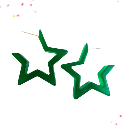 Green Star Hoop Earrings from Confetti Kitty, Only 7.99