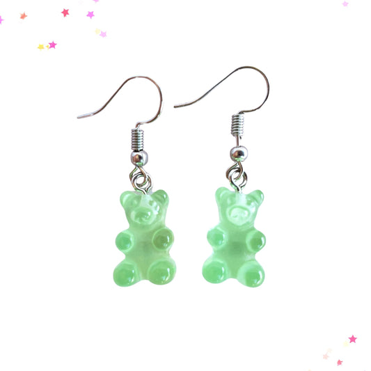 Gummy Bear Drop Earrings in Green Apple from Confetti Kitty, Only 3.99