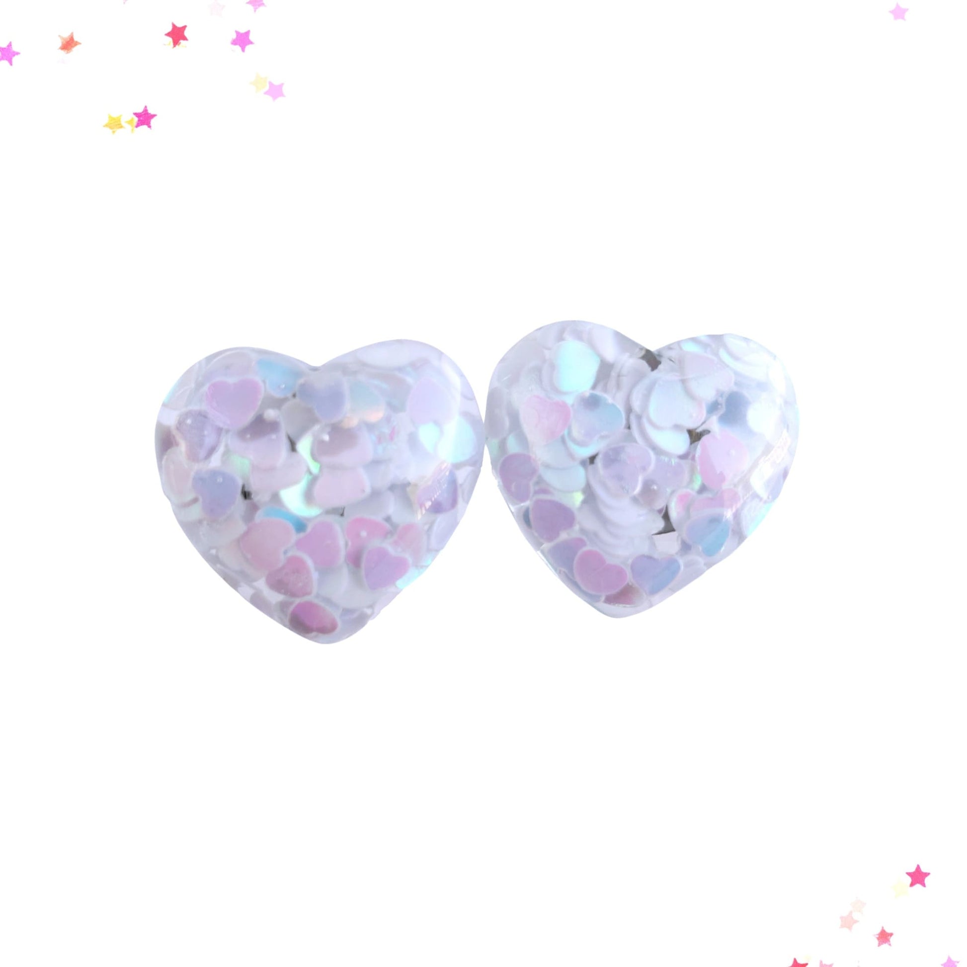 Heart Glitter Resin Post Earrings from Confetti Kitty, Only 4.99