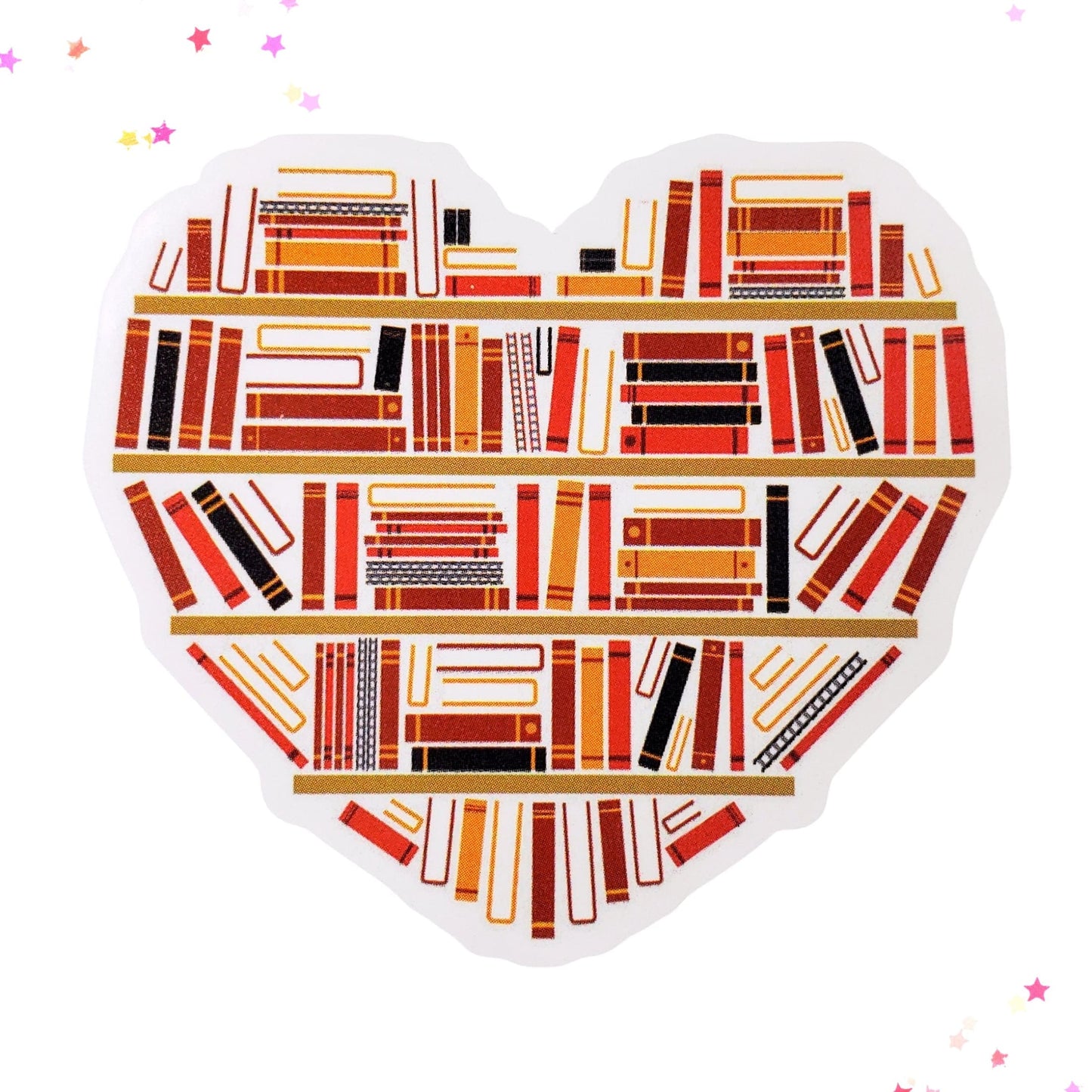 Heart-Shaped Bookshelf Waterproof Sticker from Confetti Kitty, Only 1.00